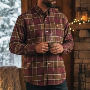 NWOT Brooks Brothers L Old Money Tartan Plaid Academia Cabincore Dress Shirt